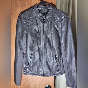 Express Women's Black Leather Jacket Size M